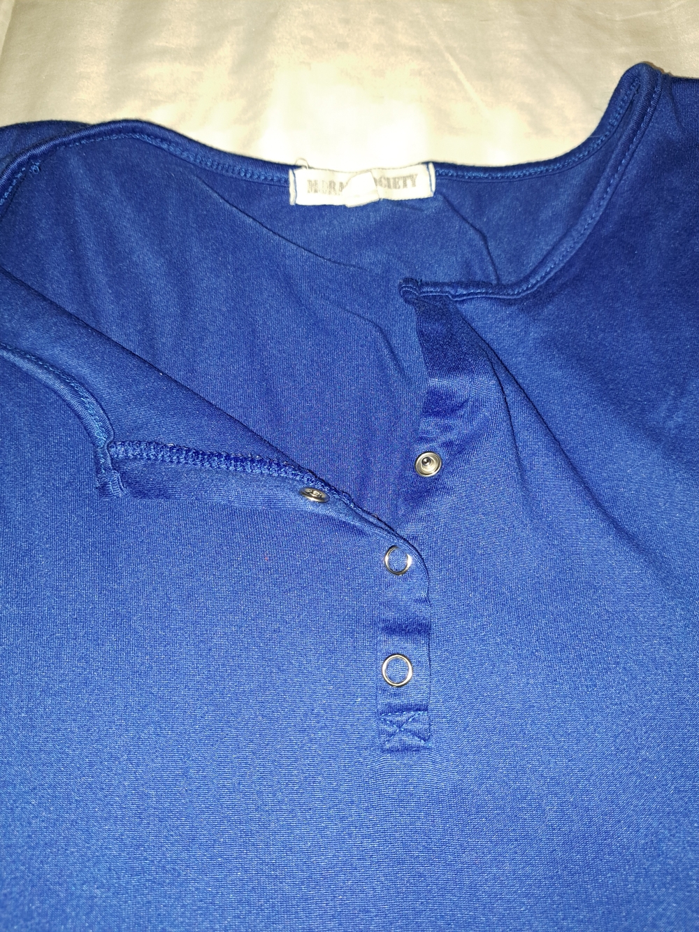 Society Royal Blue Short-Sleeve Snap Henley Tee